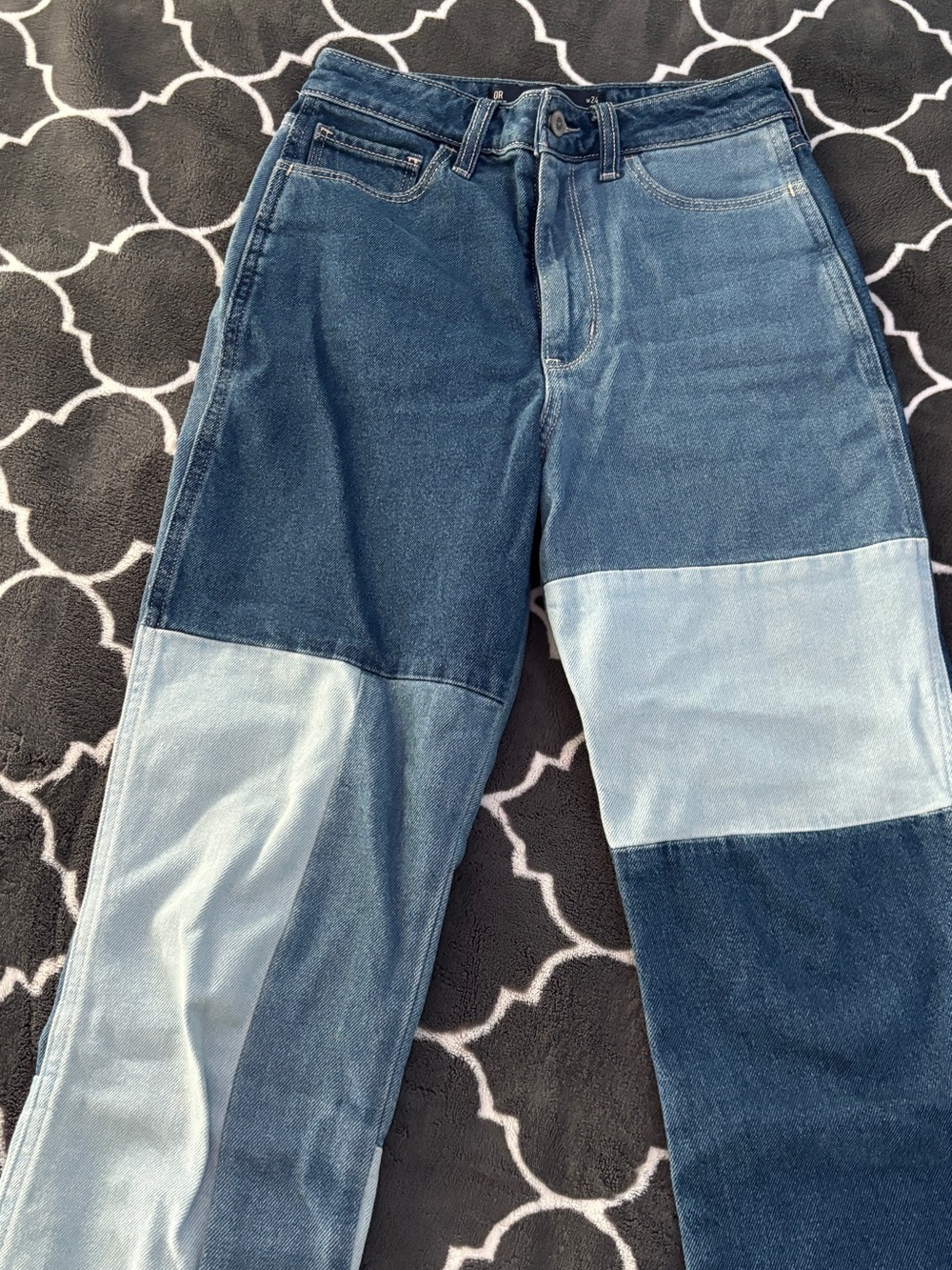 Hollister Two-Tone Patchwork Blue Jeans